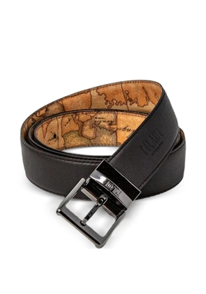 ALVIERO MARTINI 1° CLASSE reversible Geo Map leather belt - Neutrals