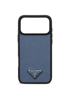 Prada Saffiano leather case for iPhone 17 Pro Max - Blue