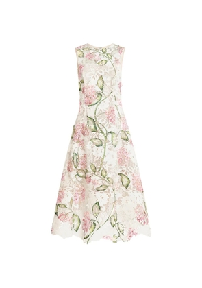Oscar de la Renta Porcelain Flower guipure sleveless dress - White