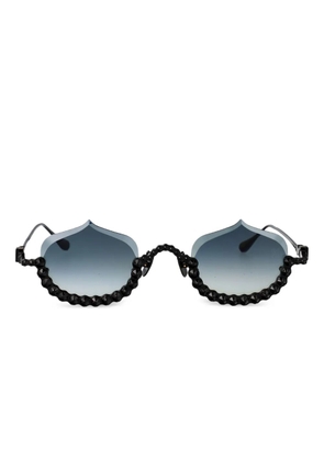 ANNA-KARIN KARLSSON Crystal Meringue half-rim design sunglasses - Black