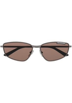 Balenciaga Eyewear engraved-logo biker-style sunglasses - Silver