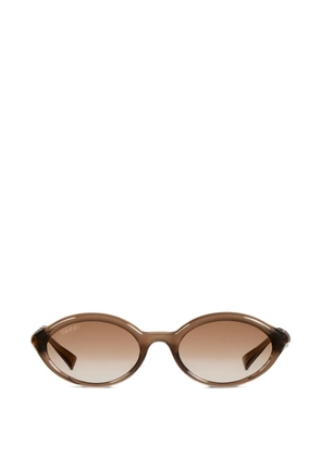 Gucci Eyewear brow bamboo sunglasses - Brown