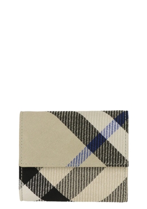 Burberry check-pattern fold-over wallet - Neutrals
