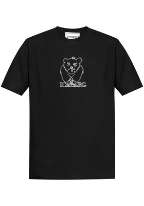 Iceberg bear embroidery T-shirt - Black