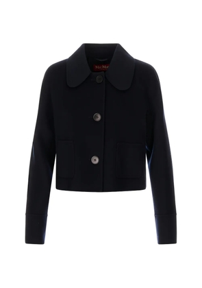 Max Mara round-collar single-breasted jacket - Blue