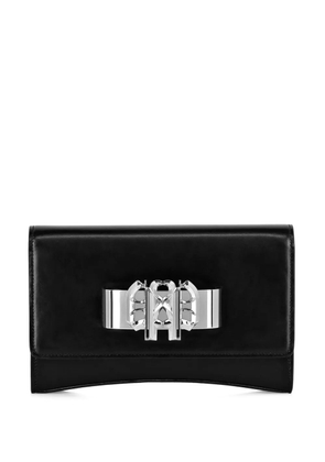 Philipp Plein logo-plaque leather clutch bag - Black