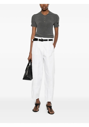 Giorgio Armani ribbed-knit short-sleeve top - Grey