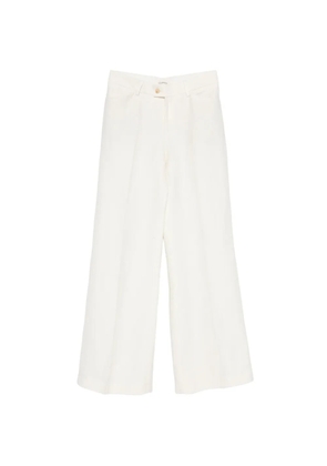 Closed pressed-crease wide-leg trousers - Neutrals