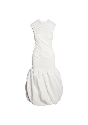 Ioana Ciolacu ripple balloon midi dress - White