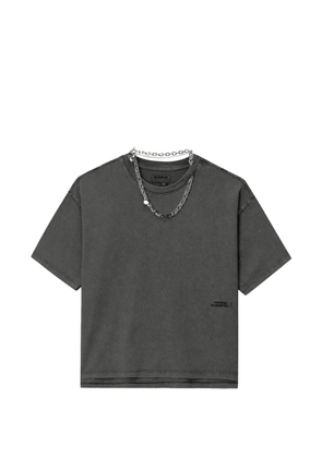 Musium Div. chain-detail heart-pendant T-shirt - Grey