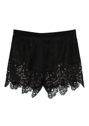 Gemy Maalouf scallope-hem lace shorts - Black
