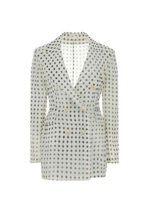 Ermanno Scervino double-breasted polka-dot silk blazer - White