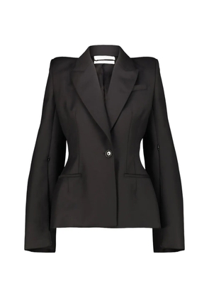 Matières Fécales structured-shoulder blazer - Black