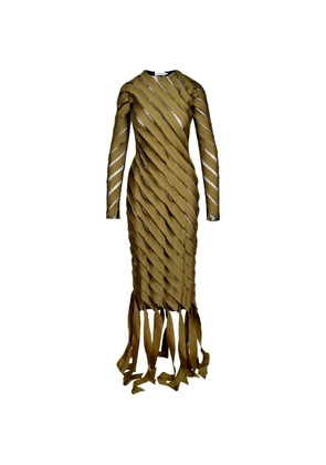 Ioana Ciolacu spiral fringed midi dress - Green