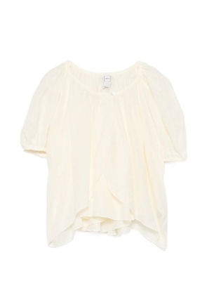 120% Lino pleated layered blouse - Neutrals