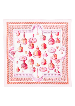 Ferragamo Nadir-print silk scarf - Pink
