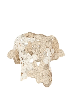 Antonelli crochet-knit blouse - Neutrals