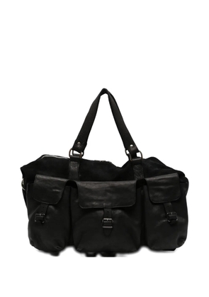 Guidi cargo-pocket suede tote bag - Black