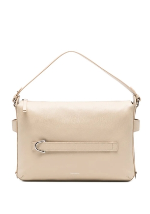Coccinelle grainy leather shoulder bag - Neutrals
