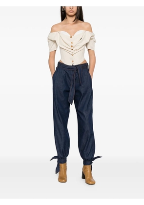 Vivienne Westwood Bea draped button-up top - Neutrals