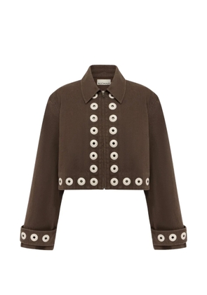ALEMAIS Tobe eyelet-embellished cropped jacket - Brown