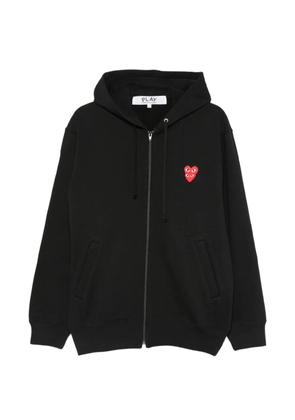 Comme Des Garçons Play double Heart-patch hoodie - Black