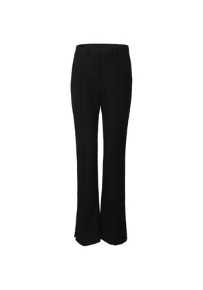 Shanghai Tang embroidered lace-trim flared trousers - Black