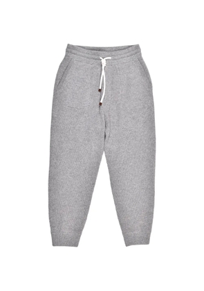 Brunello Cucinelli ribbed cashmere track pants - Grey