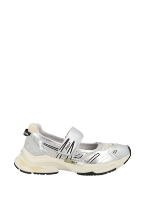 Ash touch-strap mesh-panel slip-ons - Silver