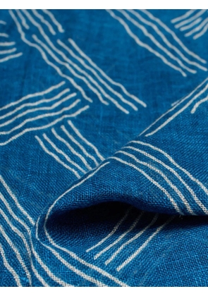 Lovat & Green Horizon geometric-print scarf - Blue