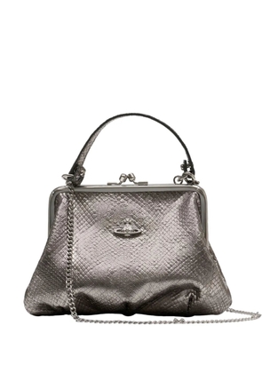 Vivienne Westwood Granny Frame embossed leather mini bag - Silver