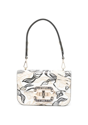 cromia graphic-print leather cross body bag - White