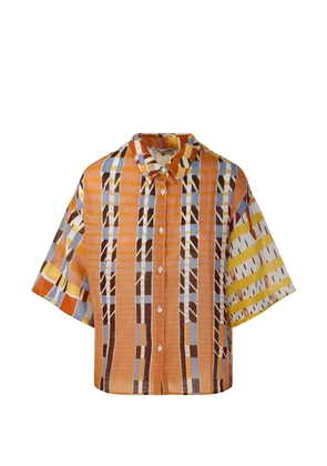 mapoésie Andrew Utopie geometric-print shirt - Orange