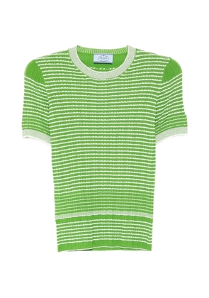 Prada Pre-Owned textured-knit short-sleeve top - Green