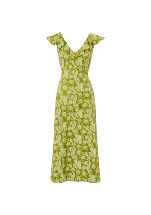 Temperley London Celine ruffled floral-print dress - Green