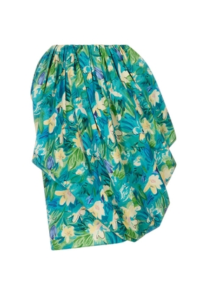 Chloé floral-print draped mini skirt - Blue