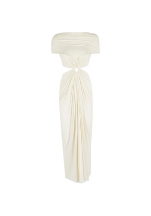 Alberta Ferretti cut-out ruched dress - White