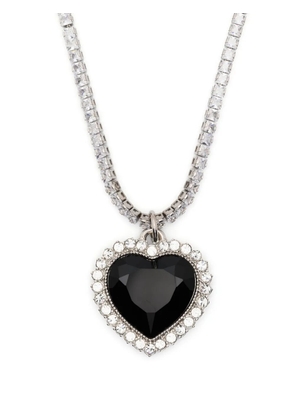 VETEMENTS heart-gem crystal-chain necklace - Silver