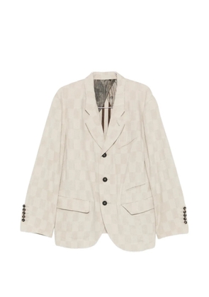 Ziggy Chen checkerboard-pattern single-breasted blazer - Neutrals