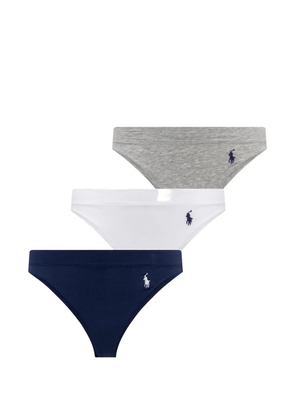 Polo Ralph Lauren logo-embroidered thongs /set of thee) - Blue