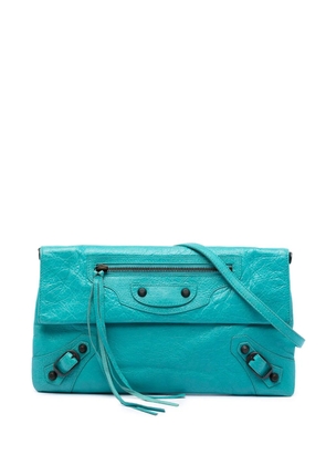 Balenciaga Pre-Owned 2013 Lambskin Motocross Classic Envelope crossbody bag - Blue