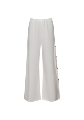 Baobab Wayra resin-stones embellished-slit trousers - White