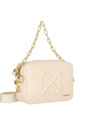 Off-White Arrows-motif chain-link clutch bag - Neutrals