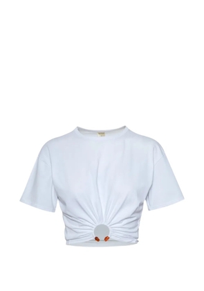 Baobab Tika ring-detail ruched T-shirt - White