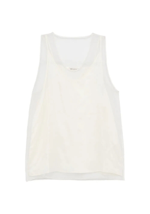 AMI Paris sheer-panel silk blouse - Neutrals