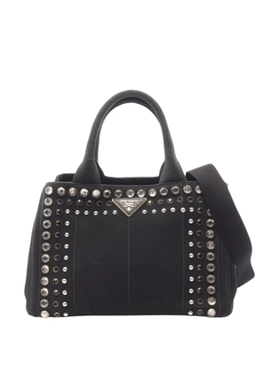 Prada Pre-Owned 2010-2026 Canapa Studded Canvas handbag - Black