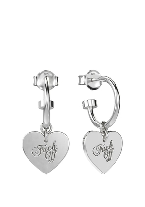 Stolen Girlfriends Club Warm Welcome Heart Sleepers hoop earrings - Silver