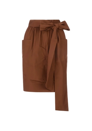 Chloé bow-detail patch-pocket pencil skirt - Brown