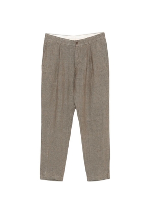 original vintage style pleated linen trousers - Brown