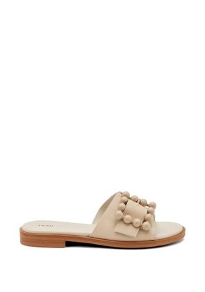 FRAU beaded-buckle leather sandals - Neutrals